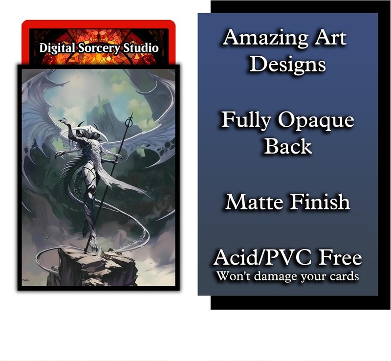 Digital Sorcery Studio Angel Horror Card Game Sleeves - 102 Pack Textured Back - Perfect for MTG Atraxa Praetor's Voice Commander - Custom Art Sleeves for Magic The Gathering and Other Trading Card Games - Image 3
